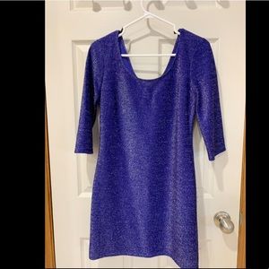 Le Chateau sparkly purple dress EUC